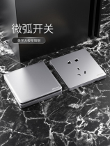 Delixi belt switch socket wall power panel opened five holes home with type 86 a dark grey dual USB