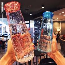 Portable Summer Net Red Ins Wind Plastic Water Cup Female version Korean version Little fresh male anti-fall frosted with hand mug