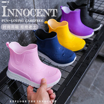 Childrens rain boots boys primary school students non-slip waterproof cute water shoes girls rain boots fashion rubber shoes low water boots