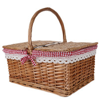 Spring outing picnic basket flower basket rattan weaving hand weaving weaving rattan basket outdoor props photo Teng weaving