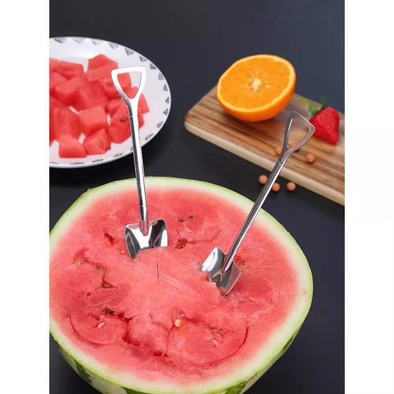 스페이드 스푼 창조적 인 귀여운 작은 숟가락 스테인레스 스틸 가정 식사 수박 스페이 스페이드 스푼 창조적 인 귀여운 작은 숟가락 스테인레스 스틸 가정 식사 수박 스페이