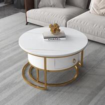 Nordic Tea Table Living Room Home Light Lavish Modern Small Family Style Brief Round Table TV Cabinet Combined Rockboard Edge A Few