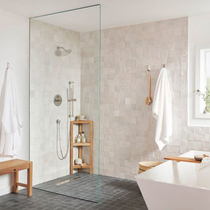 I-shaped no-frame glass partition bathroom dry and wet separation bath screen toilet bathing room screen extremely simple partition wall