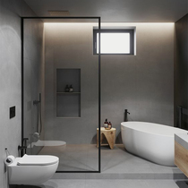 Net Red Toilet Dry Wet Separation Bathroom Extremely Narrow Rim Tempered Glass Screen Stainless Steel Shower Room Half Partition