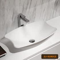 Extremely simple and luxurious artificial stone terrace basin creative bathroom washbasin washbasin integrated table basin minimalist washbasin