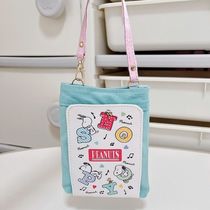 Japanese cartoon puppy wet tissue paper storage multi-functional hanging practical dry paper towel canvas storage bag small bag