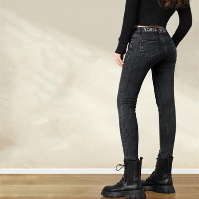 高腰牛仔裤女士春夏季显瘦2022年新款黑色紧身小脚铅笔女裤子