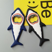 Creative Shark Beer Bottle Opener Soft Glue Strong magnetic refrigerator with Beer Opener home Beer Marine Fish Magnetic Sticker