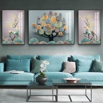 Nordic Living Room Decoration Painting Sofa Background Wall Hanging Painting Mediterranean Triptych Modern Light Lavish Minimalist Mural Painting