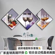 Restaurant Decoration Painting Minimalist Restaurant Decoration Hanging Paintings Triptych Wine Cups Mural Dining Table Background Wall Painting Creative Personality Painting