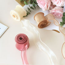 Fish tail yarn wave satin ribbon ribbon color floating with flowers bouquet walled edge floral art packaging tie-head butterfly knot digy