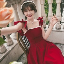 Advanced sensation Stunning Red Dress Bridal Wine Red toast to normally be able to wear a Shea dinner dress for a thin and minimalist day