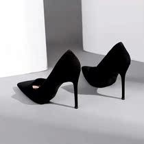 Spice High Heel Shoes Bed 2021 New Suede High Heels Shoes Woman Fine Heel Light Stomp 100 Lap Single Shoe Pro Ol