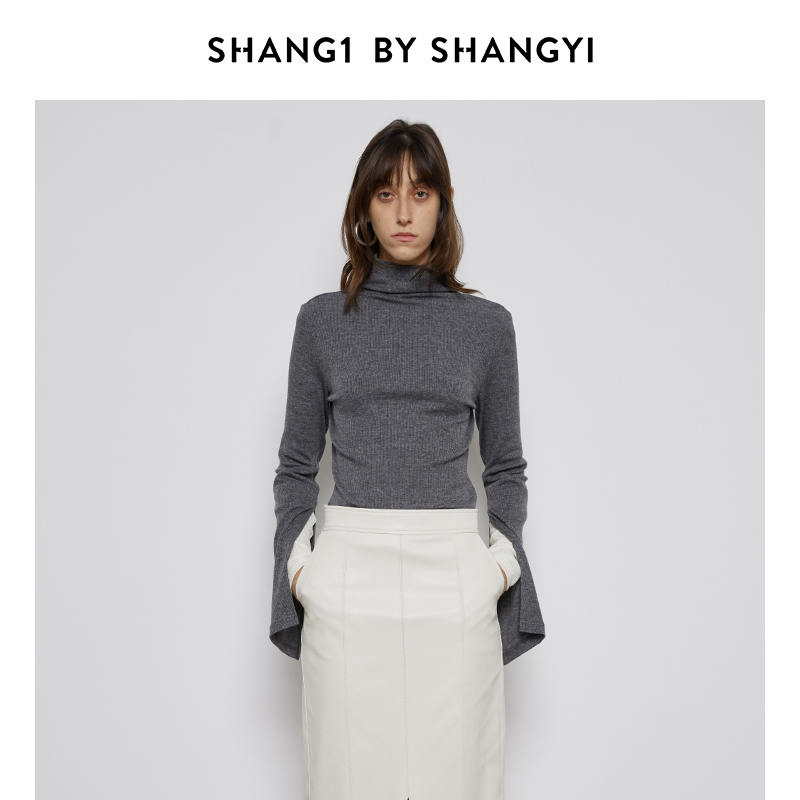 SHANG1 BY SHANGYI莱赛尔拼接袖打底衫S23BT01