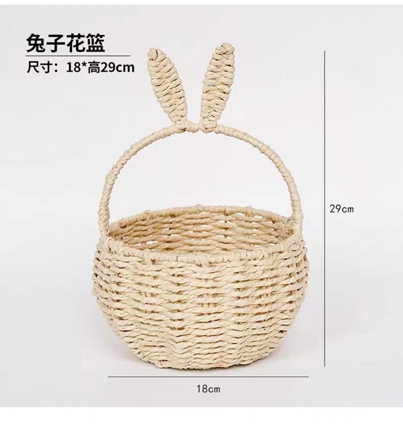 Grass-knitted portable flower basket vines woven multi-meat flowerpots bamboo choreograpes accompanied by hand blue son flowers flower arrangements small basket-Taobao