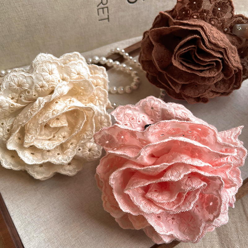 Ins Style Rose Flower Hair Clip Female 2024 New Spring and Summer Flower Hairpin Shark Clip