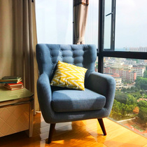 Nordic Single Cloth Art Sofa Chair Clothing Shop Bedroom Living Room High Back Small Sofa American Cafe Old Tiger Bench