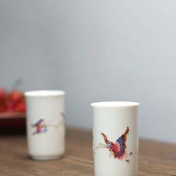 Chaozhou old hand-painted cups and colored porcelain factory in the 1990s stock ceramic butterfly tea cup Kung Fu cup scent cup small wine cup