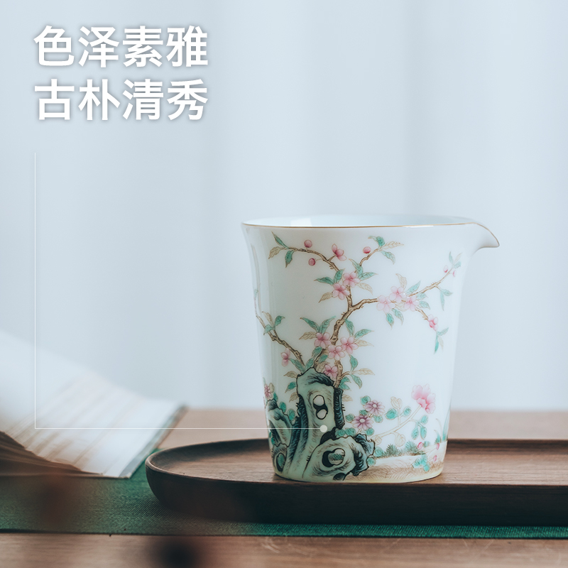 A Figure in a single tea sea jingdezhen manual kung fu tea tea GongDaoBei domestic large - sized ceramic fair keller points