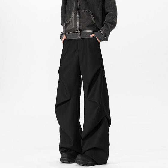 Naples trousers vertical pants high-end men's niche design sense black warrior handsome squid suit pants
Naples trousers vertical pants high-end men's niche design sense black warrior handsome squid suit pants