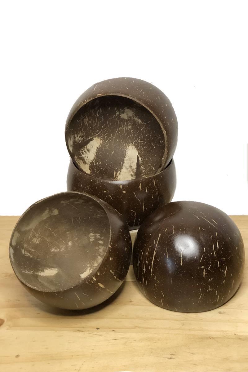 (Buy 3 send 1) Pure natural glossy coconut shell Decorative Pendulum COCONUT SHELL Coconut Shell COCONUT SHELL Coconut Shell Bowl star empty bowl-Taobao