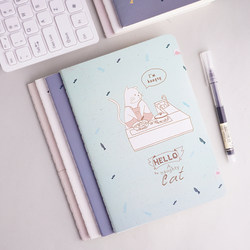 Snowwhite notebook, Meow Meow Sauce A5 notebook, simple thickened thread-bound notebook, suture notebook for students, soft leather notepad