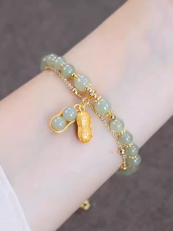 Otters-Royce 18k gold pick-up special cabinet withdrawal and Tian Yuh good Peanut Fuffle Dragon Dumplings Bracelet Handpicked-Taobao