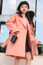 Girl bifacial cashmere big coat 2022 new CUHK Girl girl autumn and winter ocean qi Jacket Children Autumn Clothing Tide