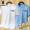 White+light blue 2-piece set of pure cotton