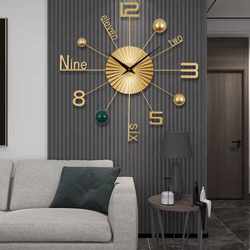 Wall clock living room home fashion 2023 new internet celebrity art clock modern simple atmospheric creative wall clock