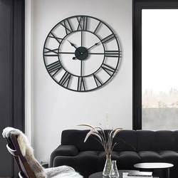 European creative wall clock Amazon wall clock retro decorative iron Roman living room silent clock