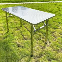 Customized stainless steel folding rectangular table portable outdoor foldable table hotel rectangular dining table night market place