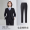 Female - black coat+pants