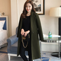 Woolen coat womens long Korean version 2021 new autumn and winter cotton thick Hepburn wind woolen coat