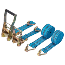 Rope tightener truck binding belt tensioner double hook wear-resistant ratchet cargo fixing belt quick universal tightening belt