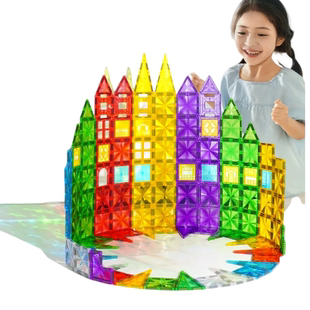 TOI图益磁力片儿童益智玩具彩窗积木拼图磁铁棒拼装男孩女孩宝宝