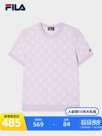 Fila 공식 여성 스웨터 2024 겨울 뉴 패션 캐주얼 기본 Jacquard Short-Sleeved Top Fila 공식 여성 스웨터 2024 겨울 뉴 패션 캐주얼 기본 Jacquard Short-Sleeved Top