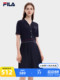 Fila 공식 여성 드레스 2023 가을 v- 넥 단축 꼰 주름 스 플린트 캐주얼 스커트 Fila 공식 여성 드레스 2023 가을 v- 넥 단축 꼰 주름 스 플린트 캐주얼 스커트