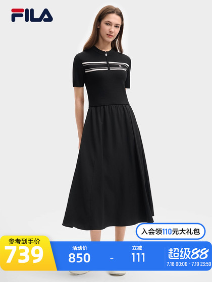 Fila 공식 여성 드레스 2025 여름 새로운 세련된 캐주얼 한 단순한 슬림 한 짧은 슬림 드레스 드레스 Fila 공식 여성 드레스 2025 여름 새로운 세련된 캐주얼 한 단순한 슬림 한 짧은 슬림 드레스 드레스