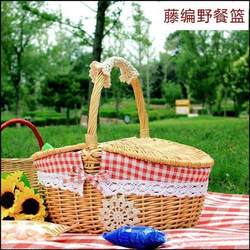 Flower blue woven basket picnic storage basket flower blue flower basket picnic blue hand-held blue woven basket flower basket hollow succulent wedding