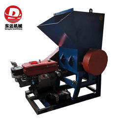 Diesel engine driven plastic basket crusher, snakeskin bag woven bag crusher, mineral water bottle delabeling crusher