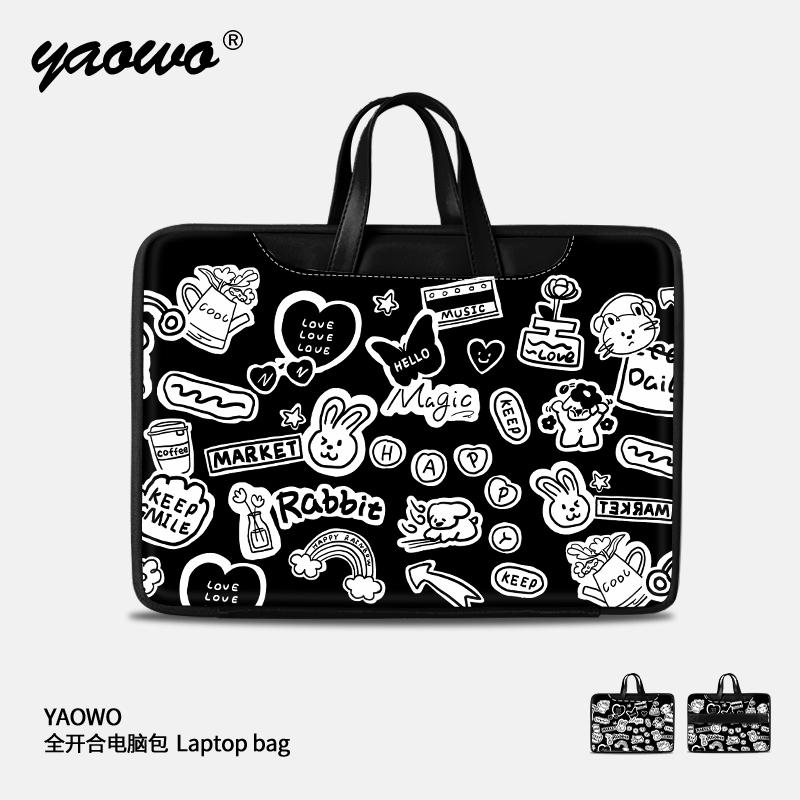 Cute Graffiti Laptop Bag woman hand applicable Huawei MateBook14 inch protective sleeve Apple air13 Huashuo Dell 15 6 Lenovo Little New 13 3 commuter package HP inside