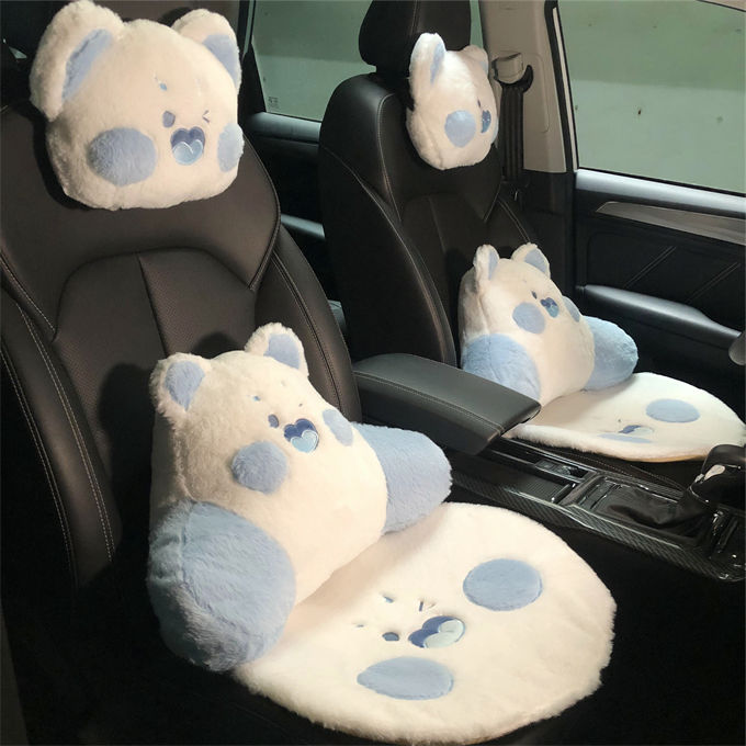 Cartoon Car Cushion Tuk-tuk Tuk cat with car headrest Neck Pillow Car Leaning Pillow Pair of Seat Waist Pillow Fart Cushion-Taobao