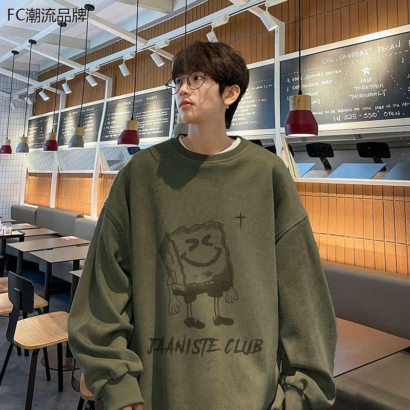 Teenager weighs in suede Suede Sponge Baby American Round Neckline Male Couple's Tide Cards Autumn Winter Student Coat-Taobao