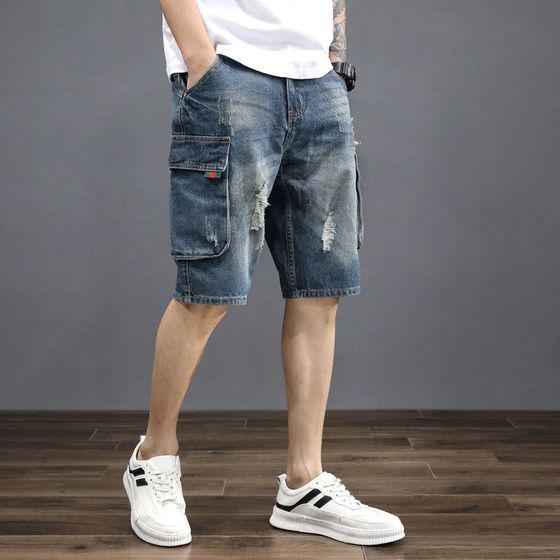 Denim shorts men's work style, five-quarter pants, wide, loose, fat man trendy, versatile Japanese retro Korean version summer men's middle
Denim shorts men's work style, five-quarter pants, wide, loose, fat man trendy, versatile Japanese retro Korean version summer men's middle
