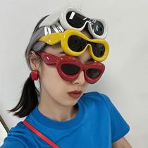 European and American personality fun funny lips glasses funny sand sculpture photo taking sunglasses Internet celebrity ins macaron candy color