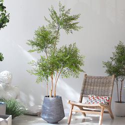 Simulated green plants, nandina bamboo potted plants, Nordic home living room floor plants, indoor simulated decoration, fake green trees