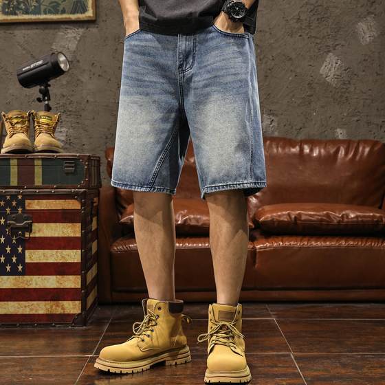 American retro denim shorts men's summer trendy loose straight 2025 new style outside wearing large size beach five-point pants
American retro denim shorts men's summer trendy loose straight 2025 new style outside wearing large size beach five-point pants