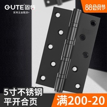 Good stainless steel 5-inch flat hinge thickened bearing door wooden door hinge room door small folding leaf mute