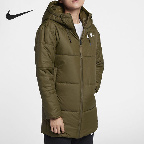 Nike/genuine women's cotton jacket with large logo, sports long hooded double-sided jacket 939359 Nike/genuine women's cotton jacket with large logo, sports long hooded double-sided jacket 939359